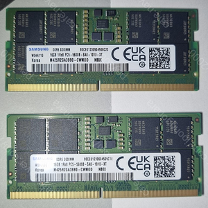 삼성 노트북용 램 DDR5-5600 16기가 2개 팝니다.