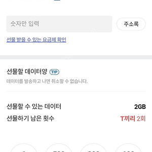 skt데이터 1기가당 2천 팜