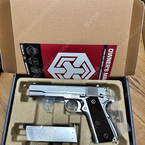 싸이버건(WE) 콜트 1911 은장(실버) ,주로 타공판전시