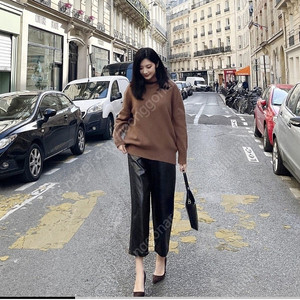 새상품 레티첼라 레더 팬츠(블랙,아이보리)