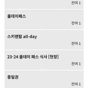 휘닉스파크 올데이패스권(밥,렌탈,리프트,블루캐니언,썰매)모두포함