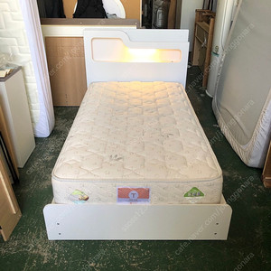 화이트 LED 수납형 에이스 수퍼싱글 침대세트