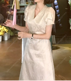 (새상품) 블러쉬드 디자이너 레이스 원피스--0