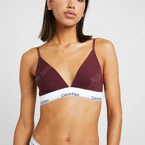 캘빈클라인 언라인드 코튼 트라이앵글 브라 버건디 XS