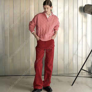 콤스튜디오 레드 코듀로이 팬츠 S 새상품