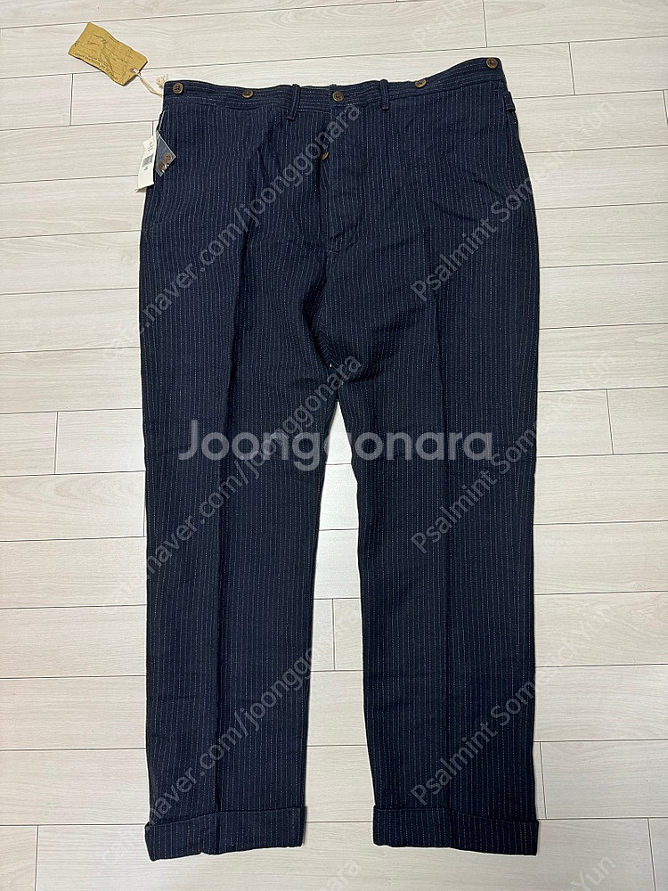 rrl 스트라이프 울 코튼 서스펜더 팬츠 더블알엘 40--0