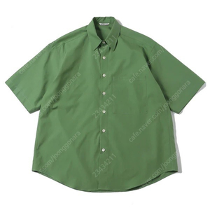 오라리 23ss 워시드 트윌 빅 하프 슬리브 셔츠 그린 4 / AURALEE WASHED FINX TWILL BIG HALF SLEEVED SHIRT