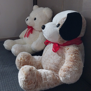 앉은키 40cm, 선 키 57cm 귀여운 곰 인형, 강아지 인형 2종 택포 7천원(세탁완료)