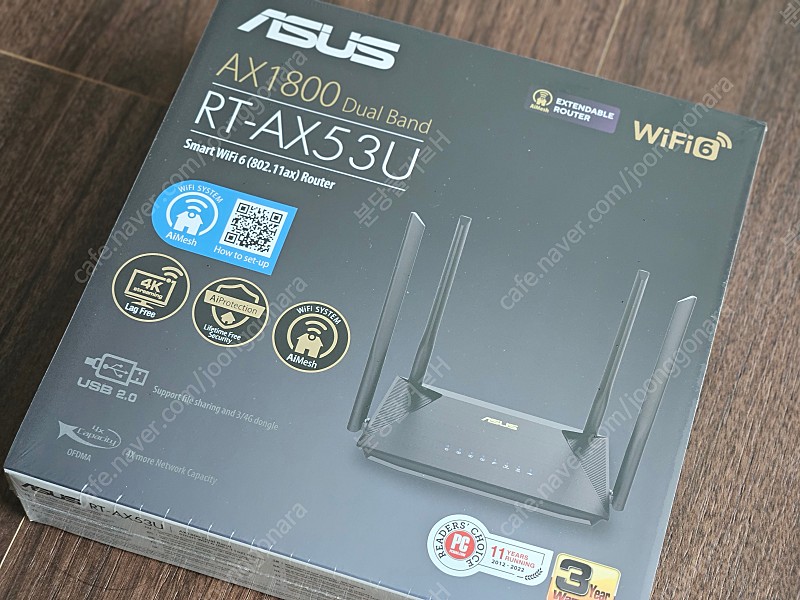[새제품] 국내정식AS ASUS RT-AX53U AX1800 Wi-Fi6 와이파이 메쉬 유무선 공유기