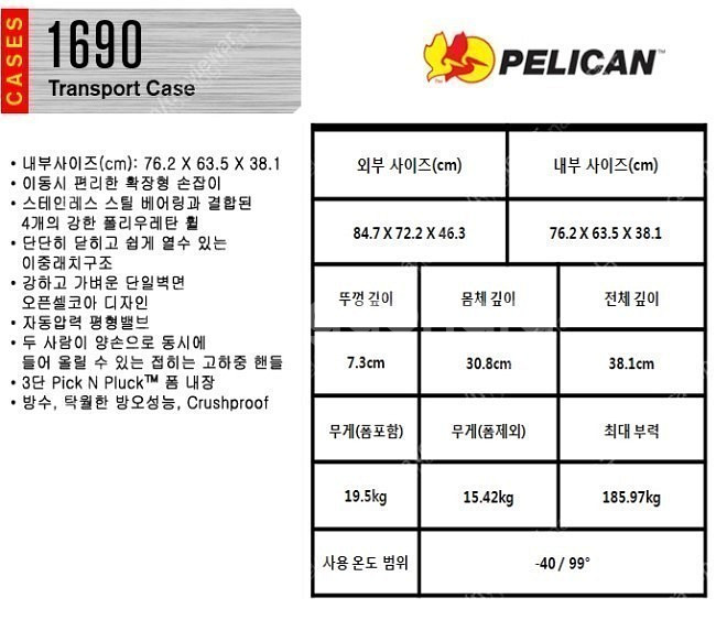 펠리칸 케이스 1690 (NF) 25만--3