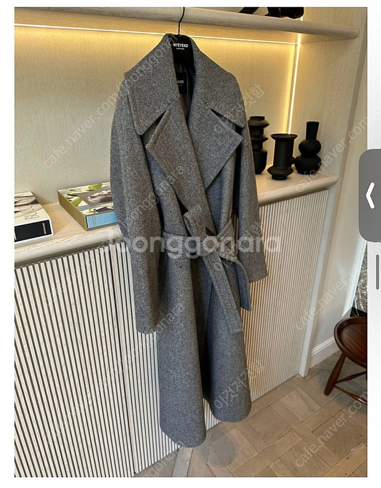 myeyeko 마이아이코 그레이 울 코트 s 사이즈--2