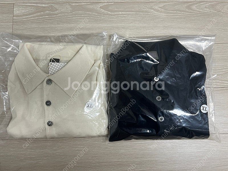 이올로 울 실크 니트 카라 블랙(XL), 화이트(XL)--0