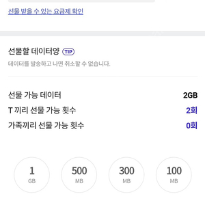 skt 데이터 2기가 2500원 팔아요