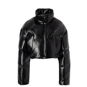 LVIR 르비에르 패딩 블랙 색상 GLOSSED FAUX LEATHER PADDED JACKET (BLACK)