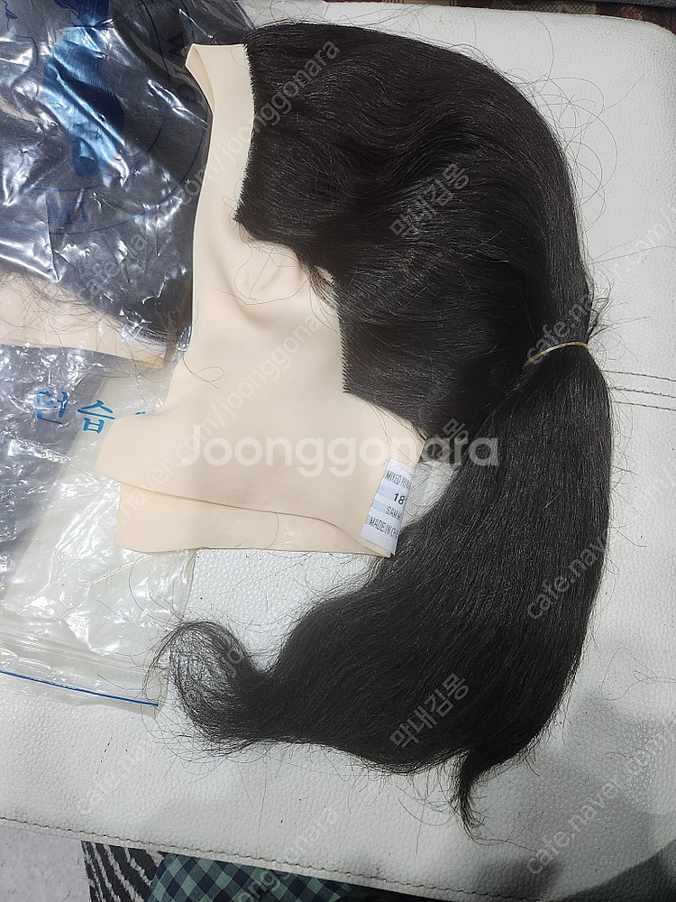 미용연습모 혼합인모덧가발(연습용 새것) 1개(모든연습가...--2