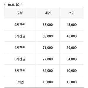 웰리힐리 2월 10일 리프트권 8시간권 1매