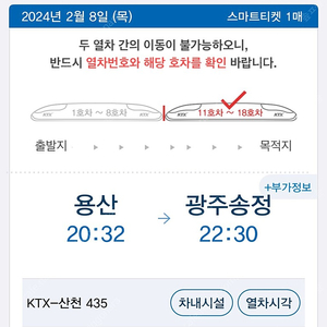 KTX 2/8(목) 용산->광주송정