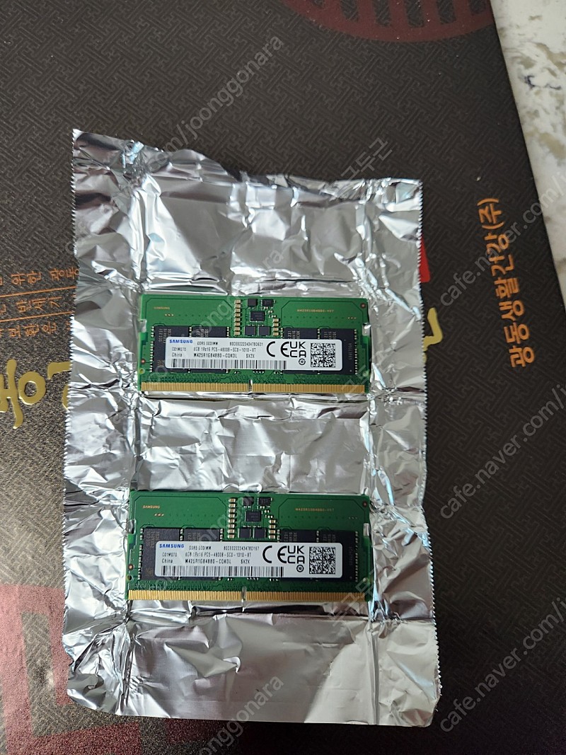 삼성 노트북 메모리 DDR5 4800Mhz 8기가2개 팝니다.