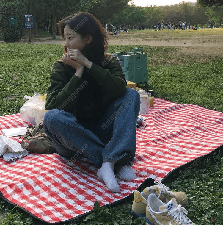 [삽니다] 손 화민 애프터먼데이 워싱턴 맨투맨 그린 아이보리 이미지