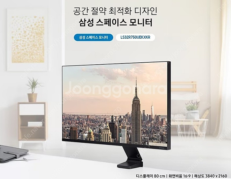 삼성 32인치 4K UHD모니터 LS32R750UE 팝...--2