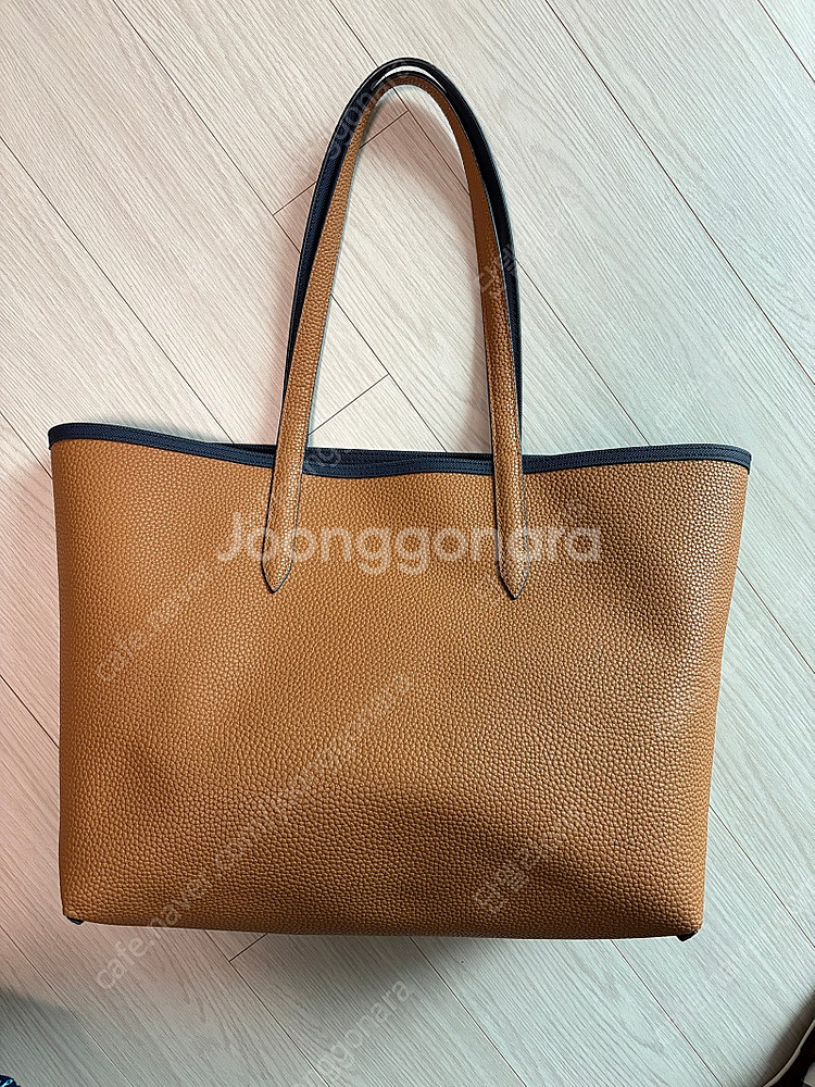 라코스테 양면 쇼퍼백 네이비/브라운--4