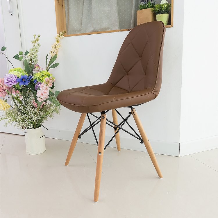 엠보싱 가죽시트 에펠체어 브라운/ 인테리어 디자인 의자 카페 식탁의자
