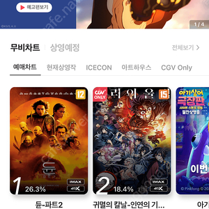 CGV 예매 2인 18000원, 1인 9500원