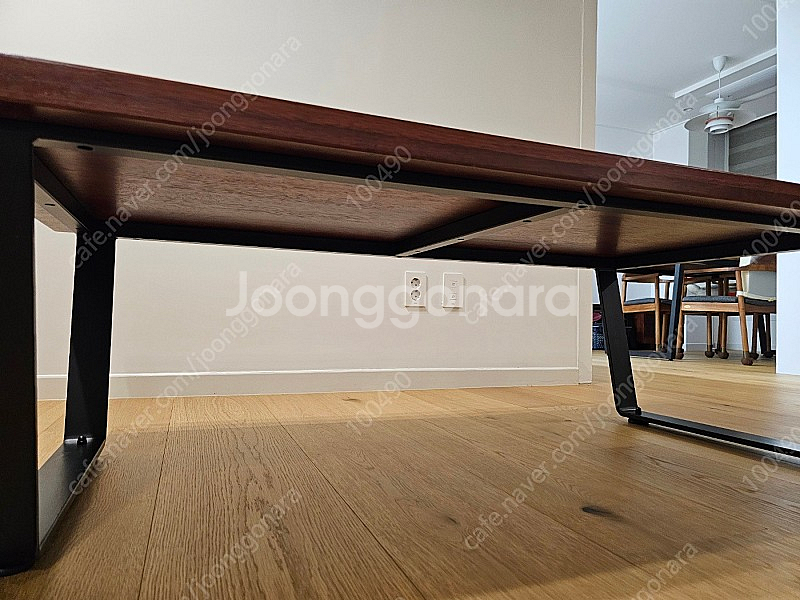이르베스 멀바우원목 거실 테이블 (평철다리)--1