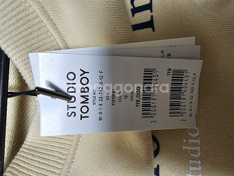 스튜디오톰보이 맨투맨(새상품)9101322742--6