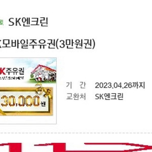 sk주유권 3만원