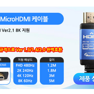 소니 미러리스 마이크로 HDMI 케이블 판매합니다