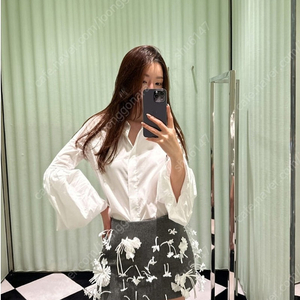 더로랑 poplin puff cotton shirts M 화이트 퍼프코트셔츠