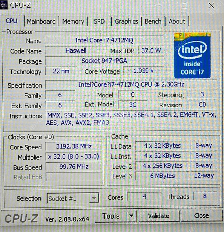 인텔 i5-4210m 노트북 CPU--1