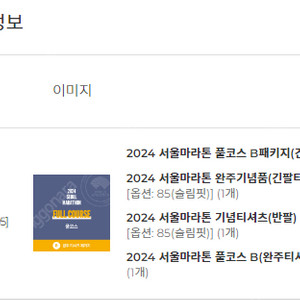 2024 서울마라톤(동아마라톤) 풀코스 B패키지 양도