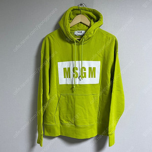 MSGM 프린팅 로고 후드티셔츠 라임 L (남성 100-105정도)