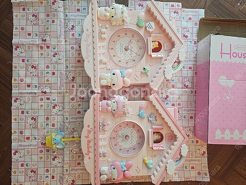고전리틀트윈스타시계마이멜로디하우스벽시계 키티벽시계--3