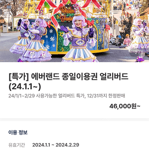 에버랜드 종일이용권 평일 주말 모두가능 2장 있어요 장당 2.5만원