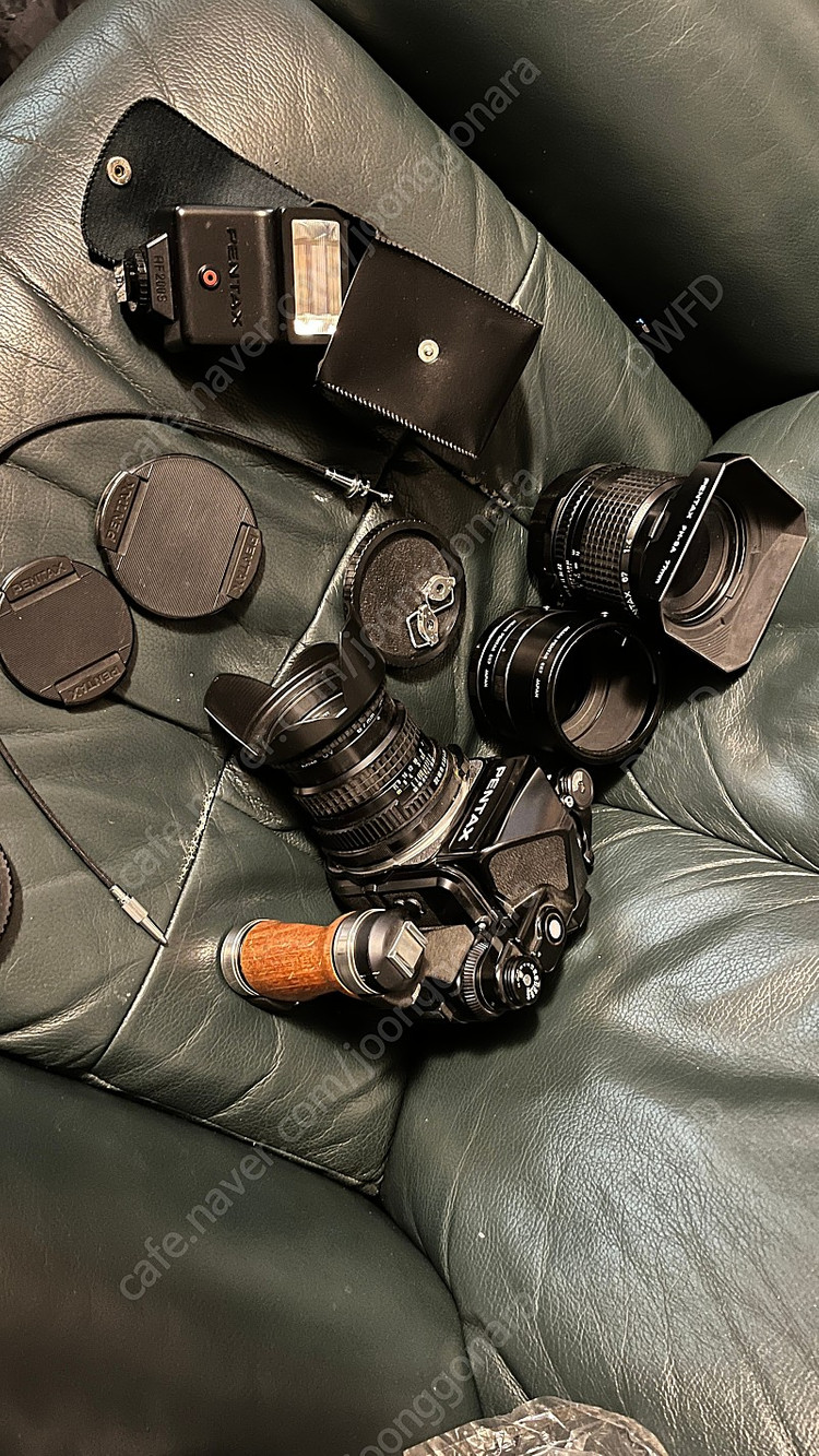 펜탁스 67 중형66필름 풀셋 타쿠마 105mm등등 접사튜브 우드그립 등등 이미지