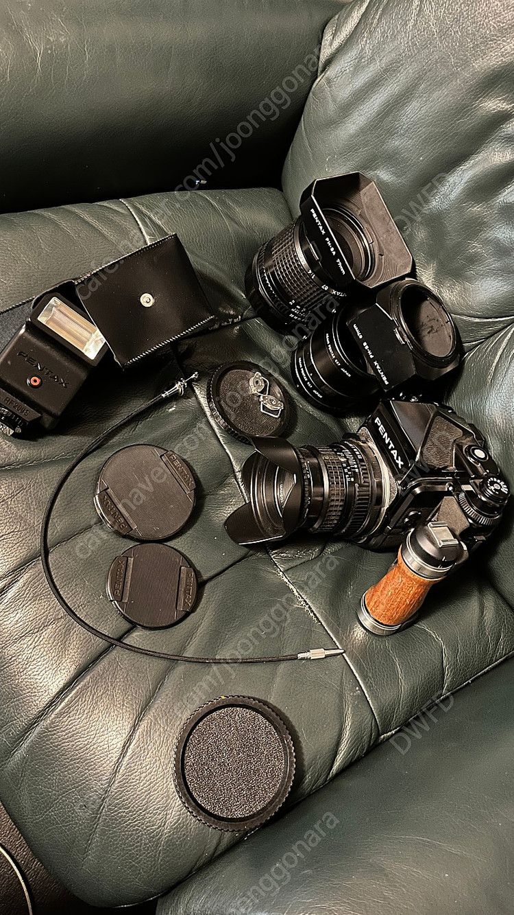 펜탁스 67 중형66필름 풀셋 타쿠마 105mm등등 접사튜브 우드그립 등등 이미지