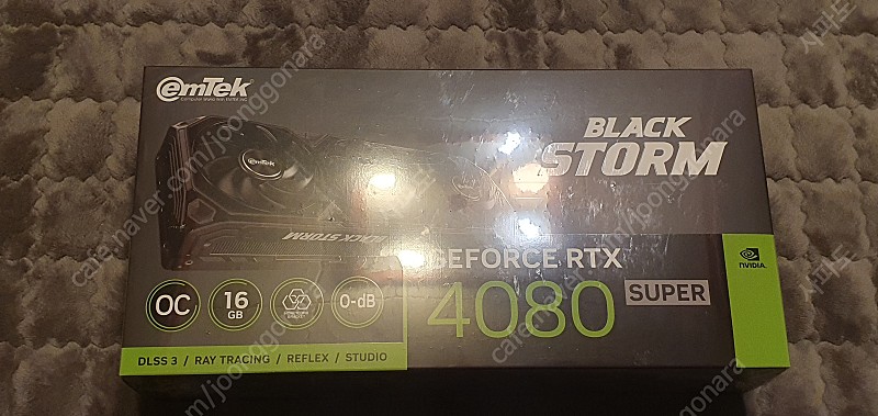 이엠텍 RTX 4080 SUPER BLACK STORM 16GB 팝니다. (미개봉,새제품)