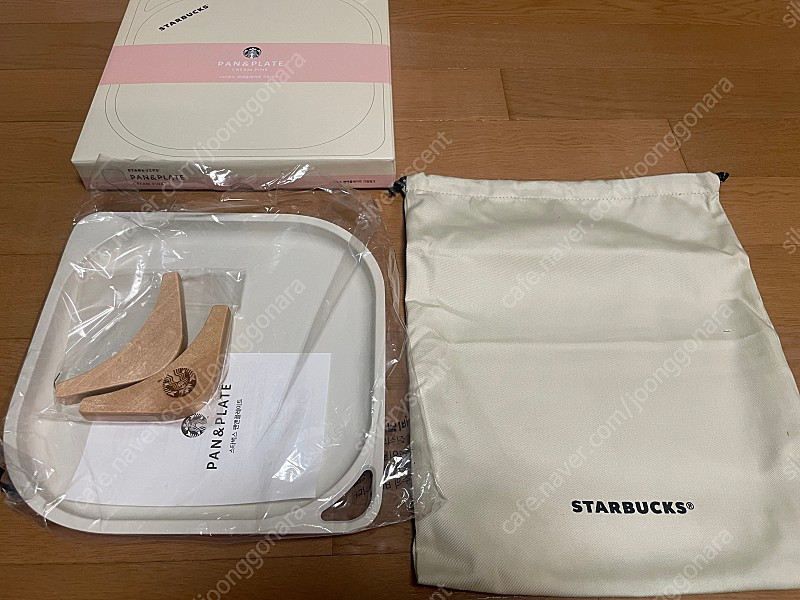 [새상품] 스타벅스 팬앤플레이트 크림핑크--1