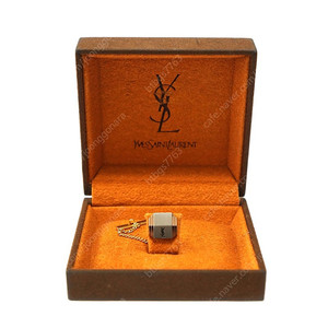 YSL 입생로랑 실버 로고 금장 넥타이텍