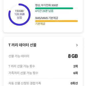 sk데이터 2기가 팝니다