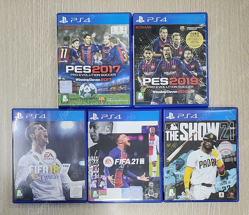 ps4 pes2017, pes2019, 피파18 피파21 mlb the show 21 더쇼21