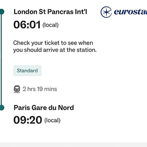 [양도] 유로스타 티켓 런던<->파리 왕복 3인-4월 9일 양도합니다