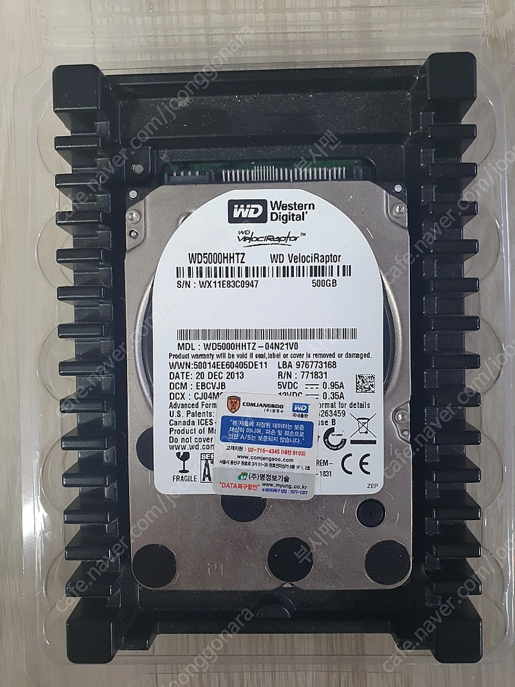 WD 벨로시랩터 500GB, 10,000 RPM 이미지