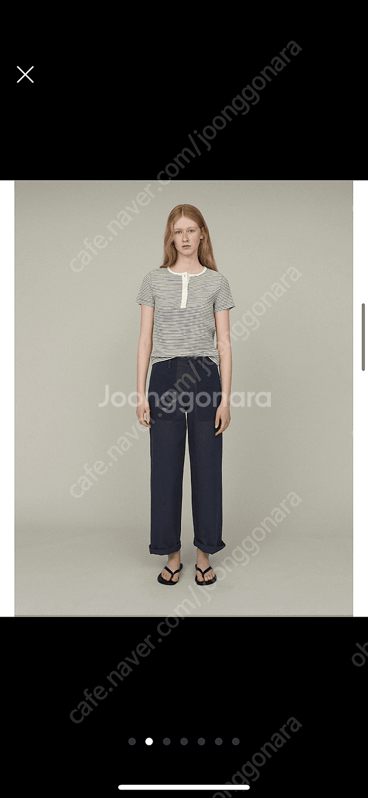 로우 반팔티 Ribbed button tee_ivory...--1