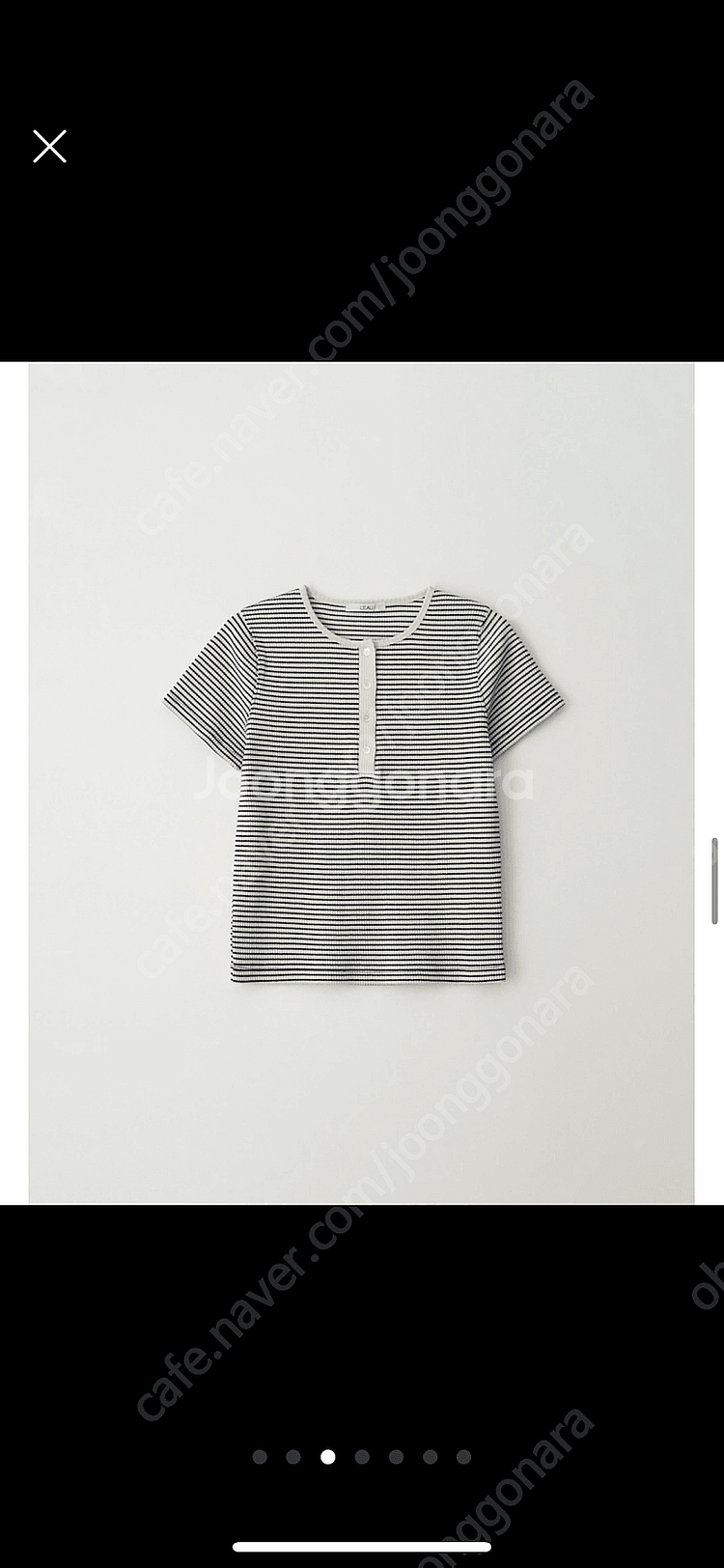 로우 반팔티 Ribbed button tee_ivory...--2
