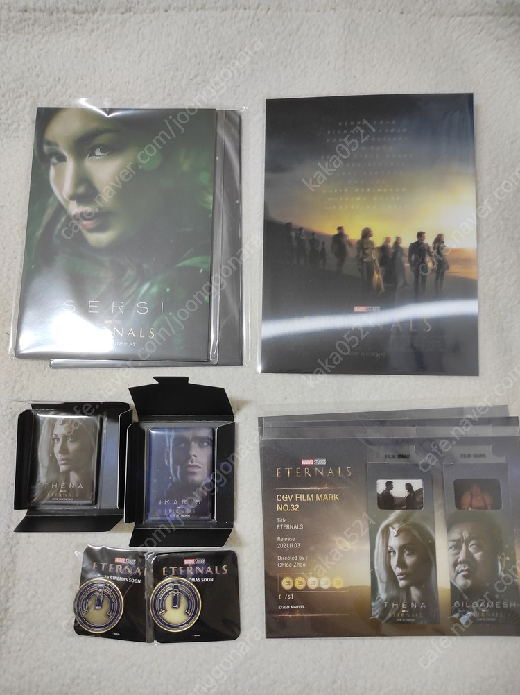 이터널스 굿즈 메가박스 스탠딩 포스터 세트 얼리버드 렌티큘러 포스터 코인 씨지브이 필름 마크 마그넷 이미지