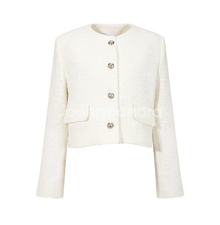 [새상품]보브(VOV) 크롭트 버튼업 트위드 자켓--5